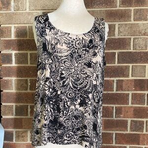 Chicos travelers Sleeveless Floral Paisley Tank Top in Black on Cream - Women